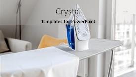  Presentation with ironing - PPT theme having electrical-iron-for-wrinkled-clothes background and a light gray colored foreground