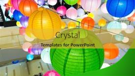  Presentation with electrical - PPT layouts having electrical lantern in modern shopping mall background and a yellow colored foreground