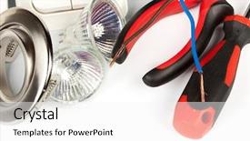  Presentation with internship medical equipment repair - PPT theme with electrical light switch - electric equipment for apartment repair background and a white colored foreground