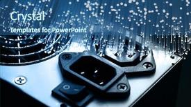  Presentation with high tech technology - Audience pleasing slides consisting of electrical light switch - high-tech technology background backdrop and a ocean colored foreground