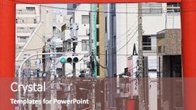  Presentation with lines - PPT theme consisting of electrical lines and street light background and a violet colored foreground