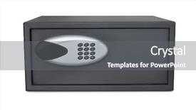  Presentation with safe - Amazing theme having electrical lock - front view of small digital backdrop and a gray colored foreground