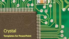  Presentation with electrical electronic - Presentation having electrical logic - closeup of an electronic circuit background and a tawny brown colored foreground