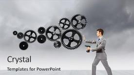  Presentation with mechanism - Beautiful presentation theme featuring  backdrop and a  colored foreground