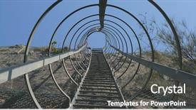  Presentation with factory equipments - PPT theme with electrical offshore - stairs in factory background and a dark gray colored foreground