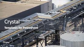  Presentation with power cable electri - Presentation design featuring electrical oil gas - electric power station outside background and a  colored foreground