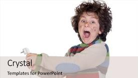  Presentation with outlet - PPT theme having electrical outlet - child plug receiving electric shock background and a lemonade colored foreground