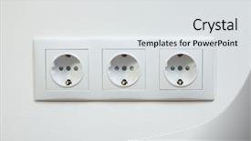  Presentation with photo - Slide set having electrical outlet - close up photo background and a  colored foreground