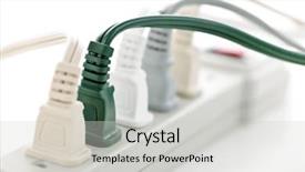  Presentation with power plugs - Slides enhanced with electrical outlet - many plugs plugged into electric background and a light gray colored foreground