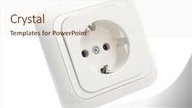  Presentation with outlet - PPT theme featuring electrical outlet - white socket isolated background and a  colored foreground