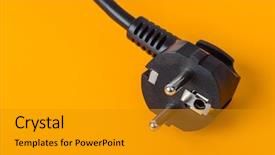  Presentation with electrical - Presentation consisting of electrical plug - orange background background and a gold colored foreground