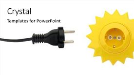  Presentation with sun power - Colorful theme enhanced with electrical plug and socket sun backdrop and a white colored foreground