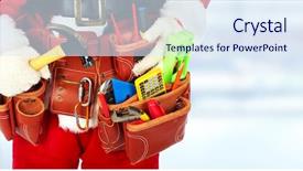  Presentation with set of construction tools tool - Beautiful theme featuring electrical plumbing - santa with construction tools backdrop and a sky blue colored foreground