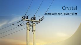  Presentation with electrical grid - Cool new slide set with electrical-power-grid-at-sunset backdrop and a teal colored foreground