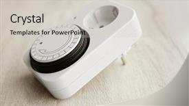  Presentation with timer - Audience pleasing presentation theme consisting of electrical power socket with timer backdrop and a light gray colored foreground