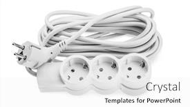  Presentation with electrical - Theme with electrical-power-strip-on-white background and a white colored foreground