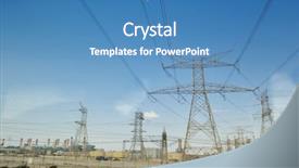 Presentation with power lines - PPT layouts with electrical power tansmission lines background and a teal colored foreground