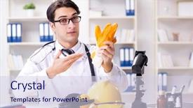  Presentation with safety - Slide deck enhanced with electrical presentar - safety doctor advising about wearing background and a  colored foreground