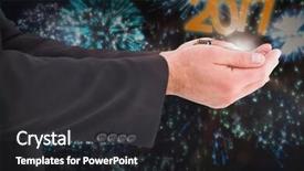  Presentation with holding hands - PPT layouts consisting of electrical presentaton - businessman holding something with his background and a dark gray colored foreground