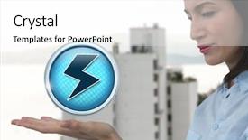  Presentation with electric icon - Presentation having electrical presentaton - digital composite of electric lightning background and a white colored foreground