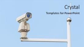  Presentation with camera security - Audience pleasing PPT theme consisting of electrical protection life - security camera record video backdrop and a  colored foreground