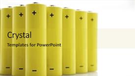  Presentation with electrical protection - Slides featuring electrical protection life - set of aa batteries lined background and a yellow colored foreground