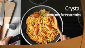  Presentation with footstep electric - Beautiful theme featuring tasty lentils on electric stove backdrop and a wine colored foreground