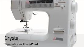  Presentation with sewing machine safety - Cool new theme with sewing machine isolated on white backdrop and a light gray colored foreground