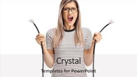  Presentation with medical splint broken bone hand - Colorful presentation enhanced with electrical risk - angry woman screaming backdrop and a light gray colored foreground