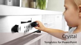  Presentation with risk - Presentation theme enhanced with electrical risk - little girl playing with electric background and a coral colored foreground