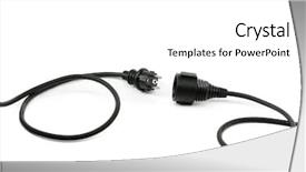  Presentation with power - Slides with electrical separation - disconnected european power extension cords background and a  colored foreground