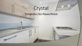  Presentation with work - Colorful PPT theme enhanced with electrical separation - modern kitchen detail with separate backdrop and a  colored foreground