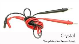  Presentation with multimeter - Presentation consisting of electrical separation - multimeter cables negative and positive background and a  colored foreground