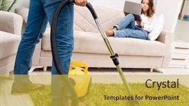  Presentation with cleaning - Audience pleasing theme consisting of electrical separation - young family doing cleaning backdrop and a  colored foreground