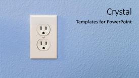  Presentation with electrical kilowatt hour electric meter - Cool new theme with electrical sockets in colorful blue backdrop and a light blue colored foreground