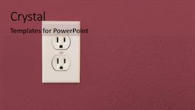  Presentation with electrical - PPT layouts with electrical sockets in colorful burgundy background and a tawny brown colored foreground