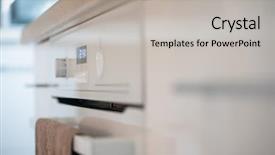  Presentation with textile - Slide set consisting of electrical stove with clock indicator background and a light gray colored foreground