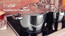  Presentation with electric - PPT theme consisting of electrical study - kitchenware for cooking classes background and a coral colored foreground