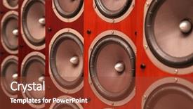  Presentation with speakers - Audience pleasing presentation theme consisting of electrical subs - audio speakers backdrop and a tawny brown colored foreground
