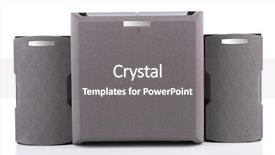  Presentation with speakers - Theme featuring electrical subs - music speakers isolated on white background and a gray colored foreground