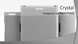  Presentation with speakers - Presentation theme consisting of electrical subs - music speakers isolated on white background and a  colored foreground