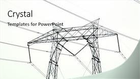  Presentation with electrical power distribution - Theme consisting of electrical subs - power lines as they go background and a  colored foreground