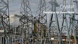  Presentation with high voltage - Cool new PPT layouts with electrical-substation-and-a-high backdrop and a gray colored foreground