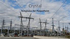  Presentation with high voltage - Presentation design consisting of electrical-substation-and-a-high background and a light blue colored foreground