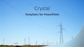  Presentation with substation - Cool new slides with electrical-substation-and-power-line backdrop and a light blue colored foreground