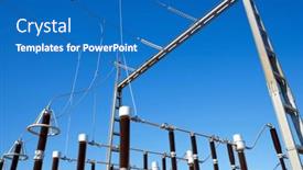  Presentation with substation - PPT layouts with electrical-substation-for-energy-distribution background and a teal colored foreground