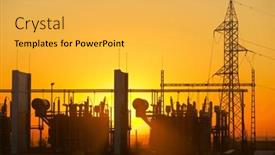  Presentation with substation - Presentation theme having electrical-substation-for-energy-distribution and a yellow colored foreground