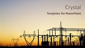  Presentation with substation - Presentation with electrical-substation-for-energy-distribution background and a  colored foreground
