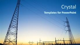  Presentation with substation - Presentation theme with electrical-substation-for-energy-distribution and a ocean colored foreground