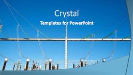  Presentation with substation - Presentation design with electrical-substation-for-energy-distribution background and a gray colored foreground
